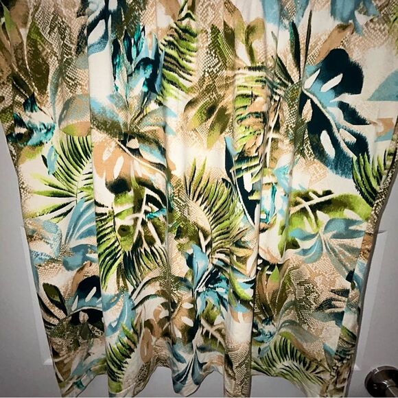 Chico’s Split Neck Tropical Snakeskin Print Short Sleeve Tunic Dress Chicos - Picture 11 of 13